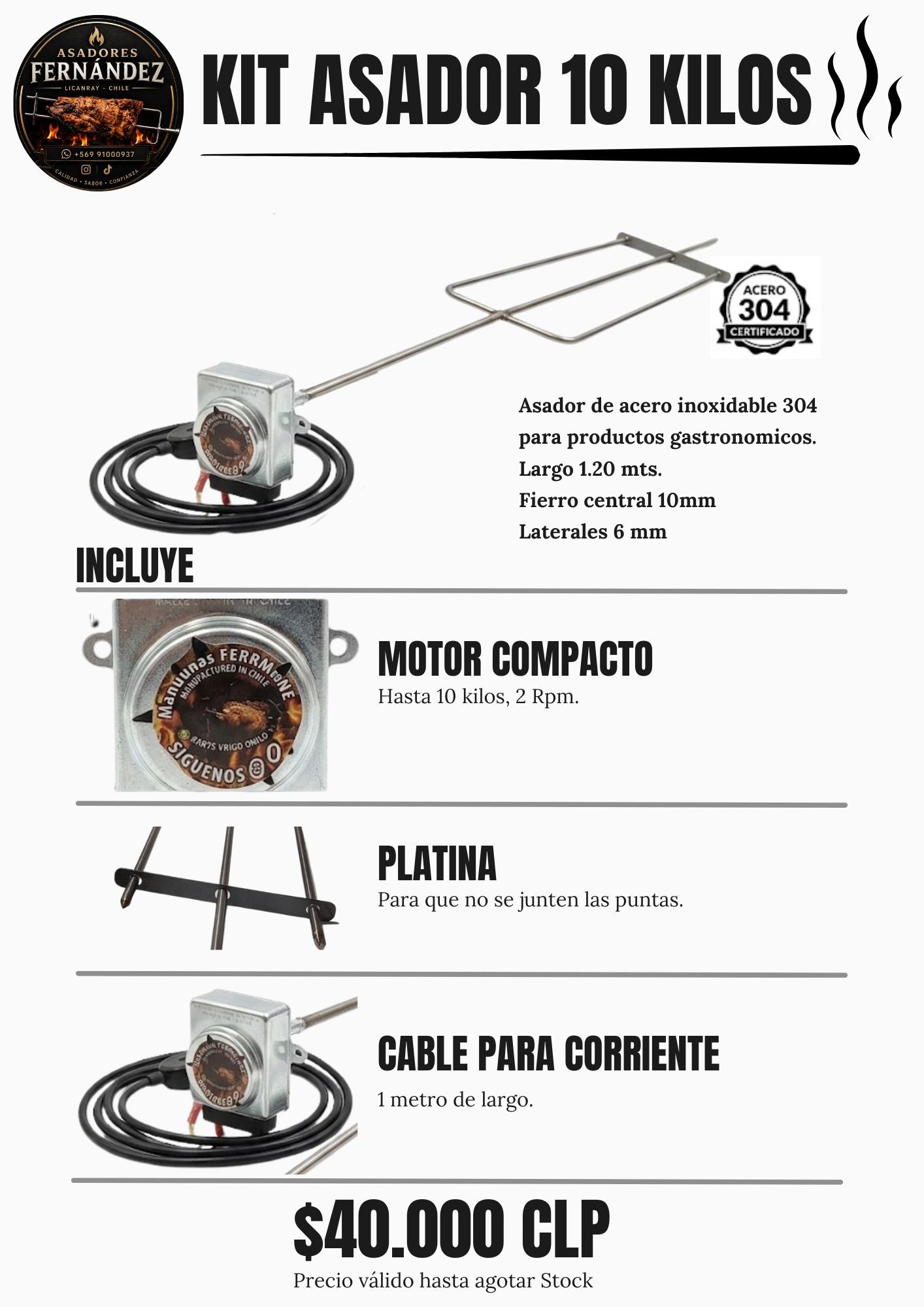 Kit Asador 10 Kilos