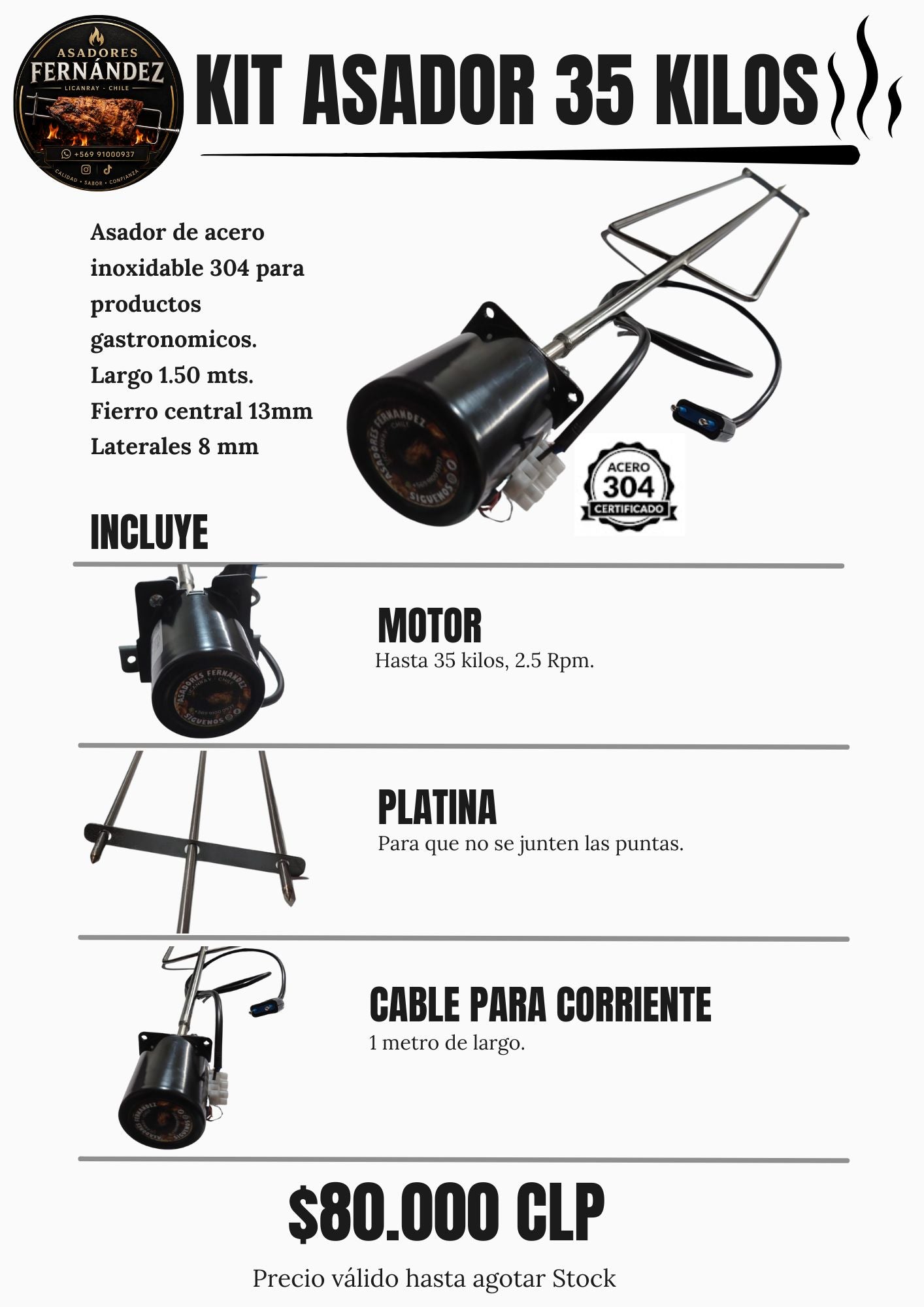 Kit Asador 35 Kilos