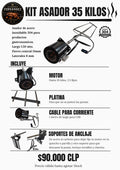 Kit Asador 35 Kilos con Soportes