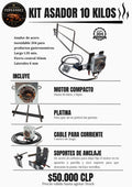 Kit Asador 10 kilos con soportes