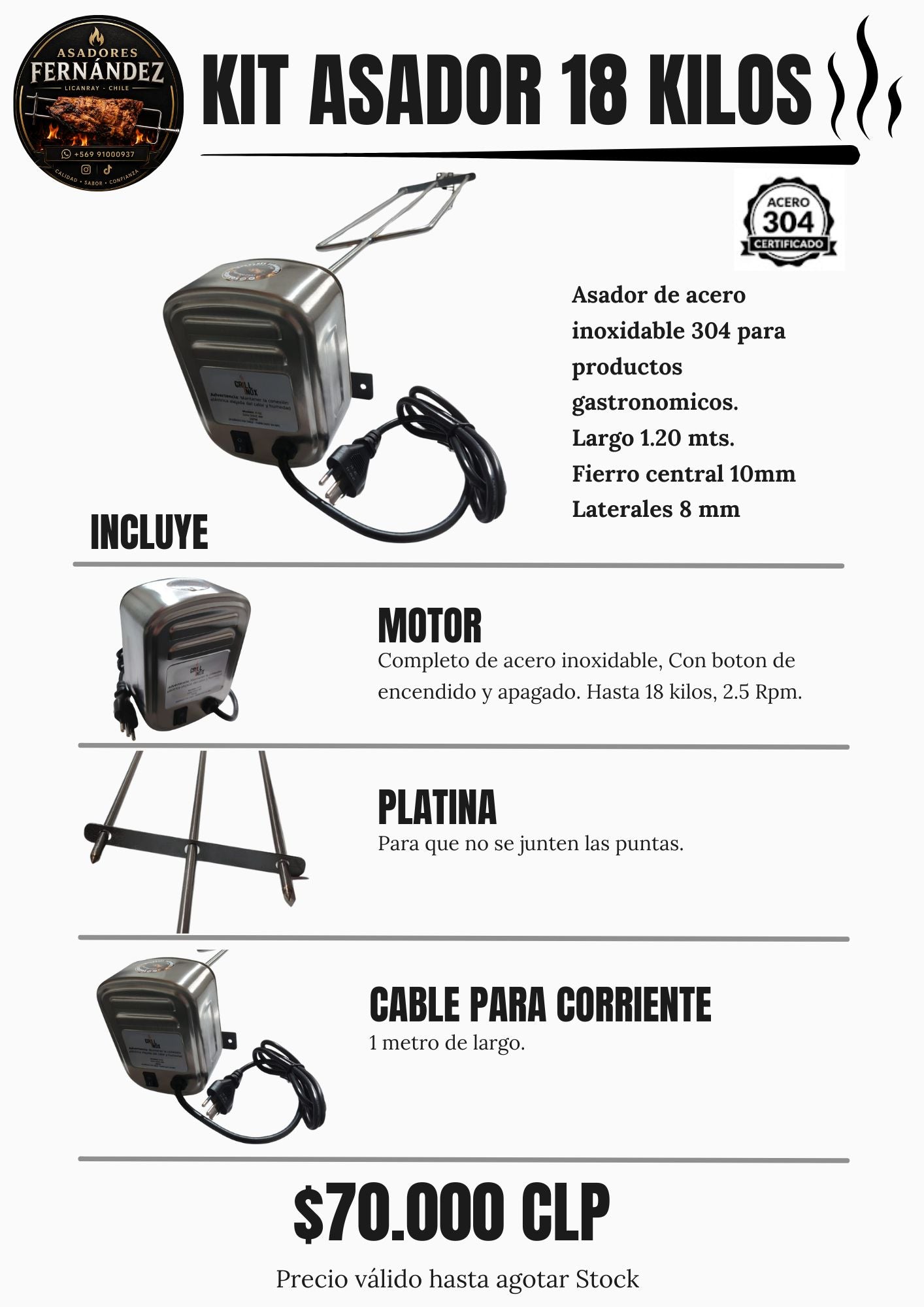 Kit Asador 18 kilos