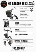 Kit Asador 18 Kilos con soportes