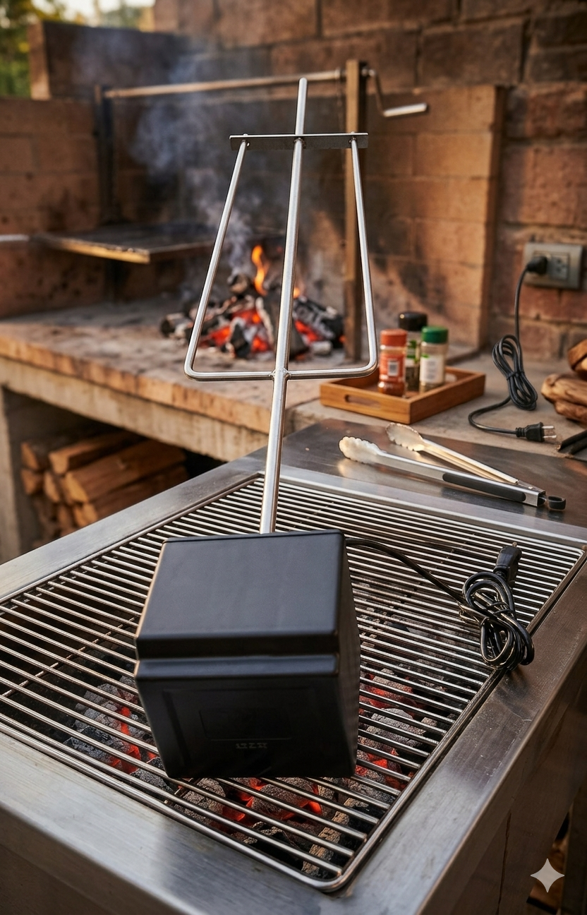 Kit Asador de Acero Inoxidable para 15 kg