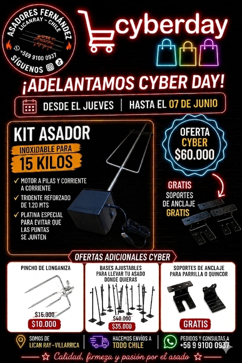 OFERTA CYBER KIT ASADOR 15 KG