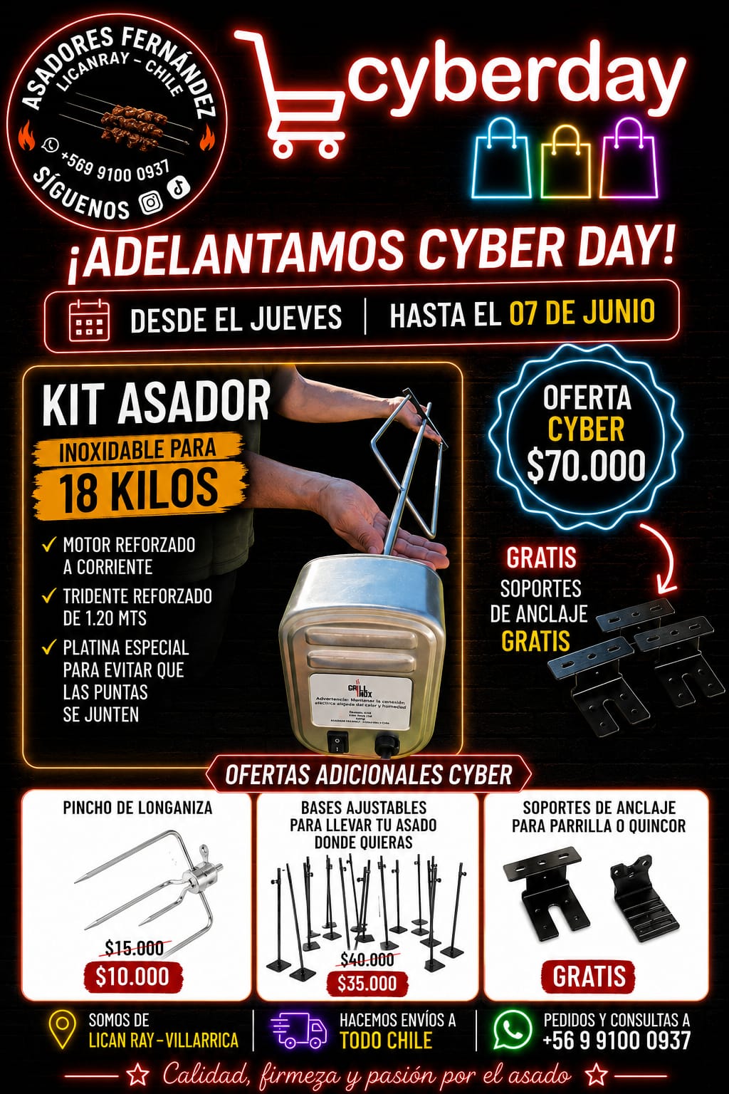 OFERTA CYER KIT ASADOR 18 KG
