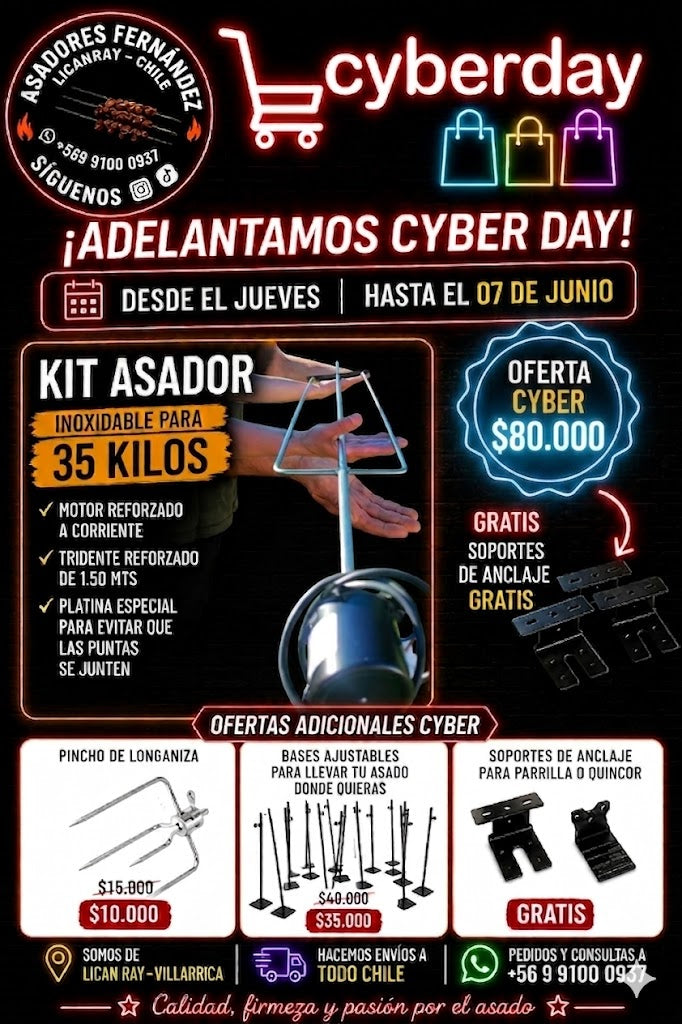 OFERTA CYBER KIT ASADOR 35 KG