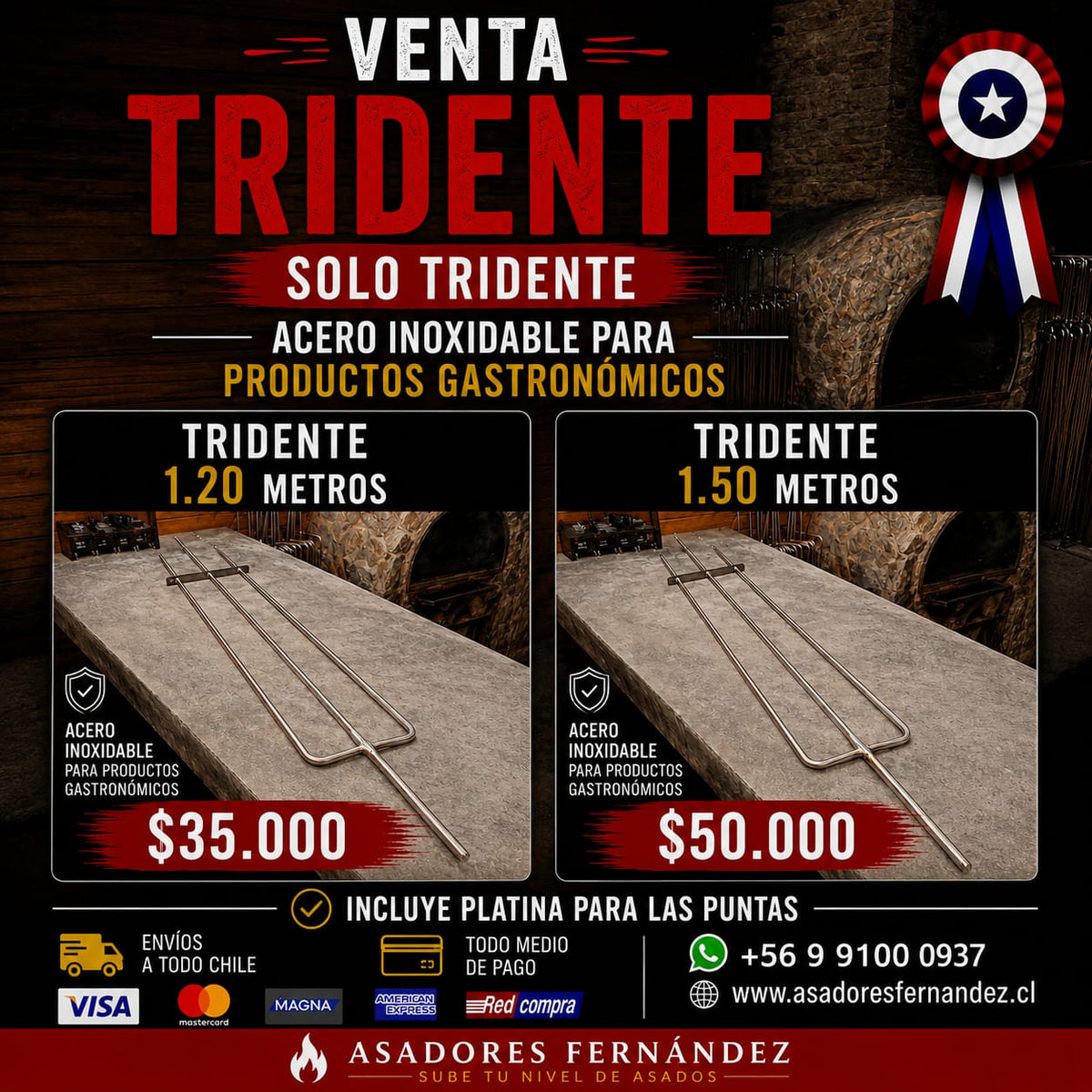 Solo tridente de Acero Inoxidable