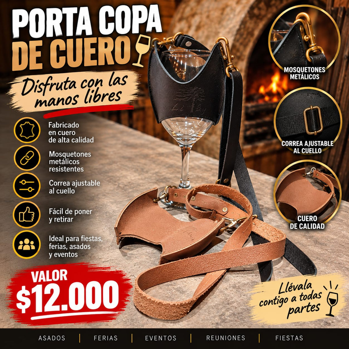 Porta Copa Cuero Nacional