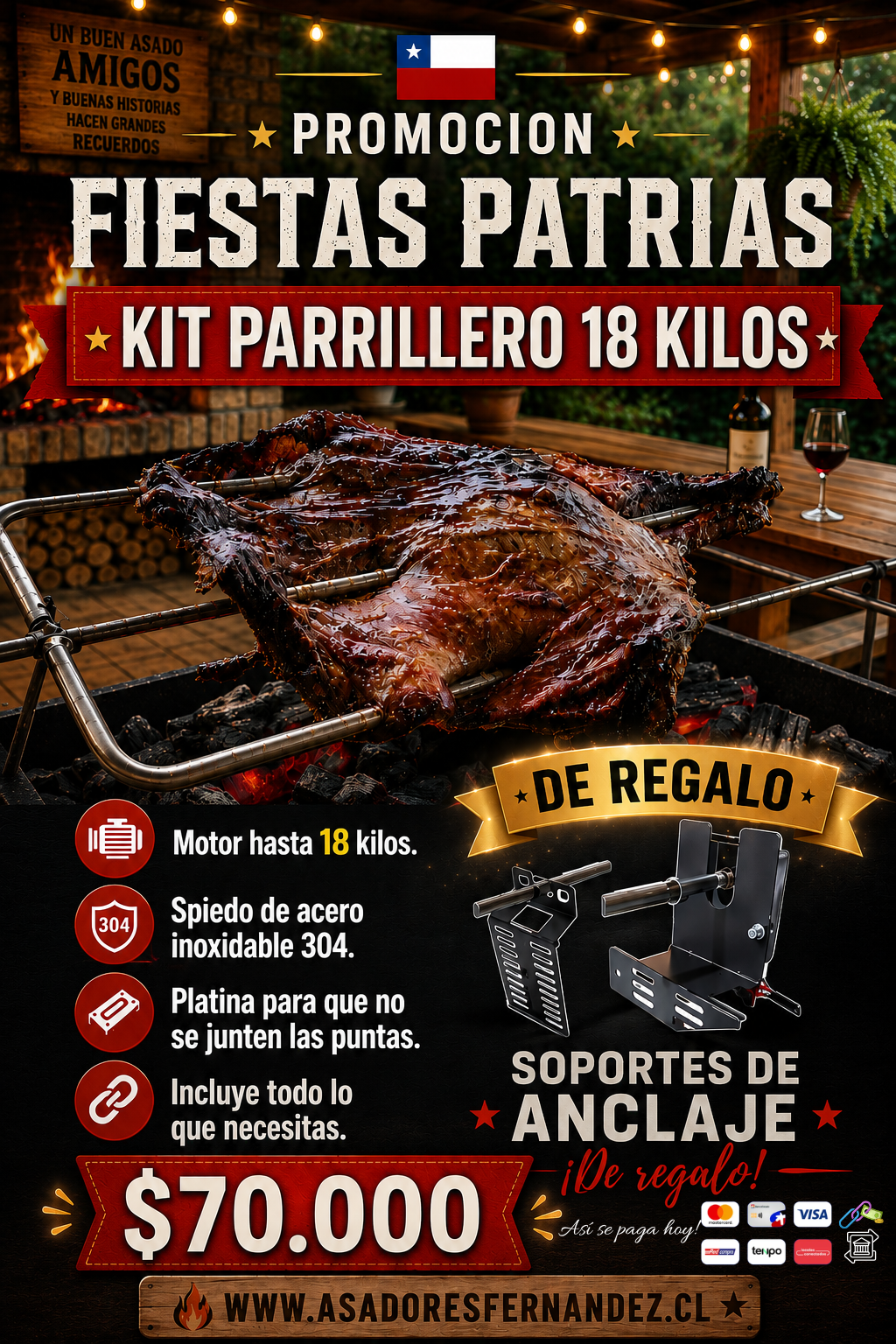 Kit parrillero 18 Kilos Fiestas Patrias