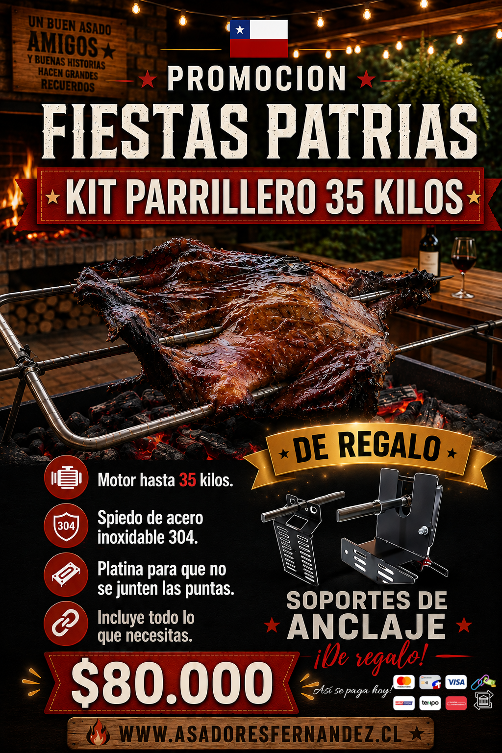 Kit parrillero 35 Kilos Fiestas Patrias