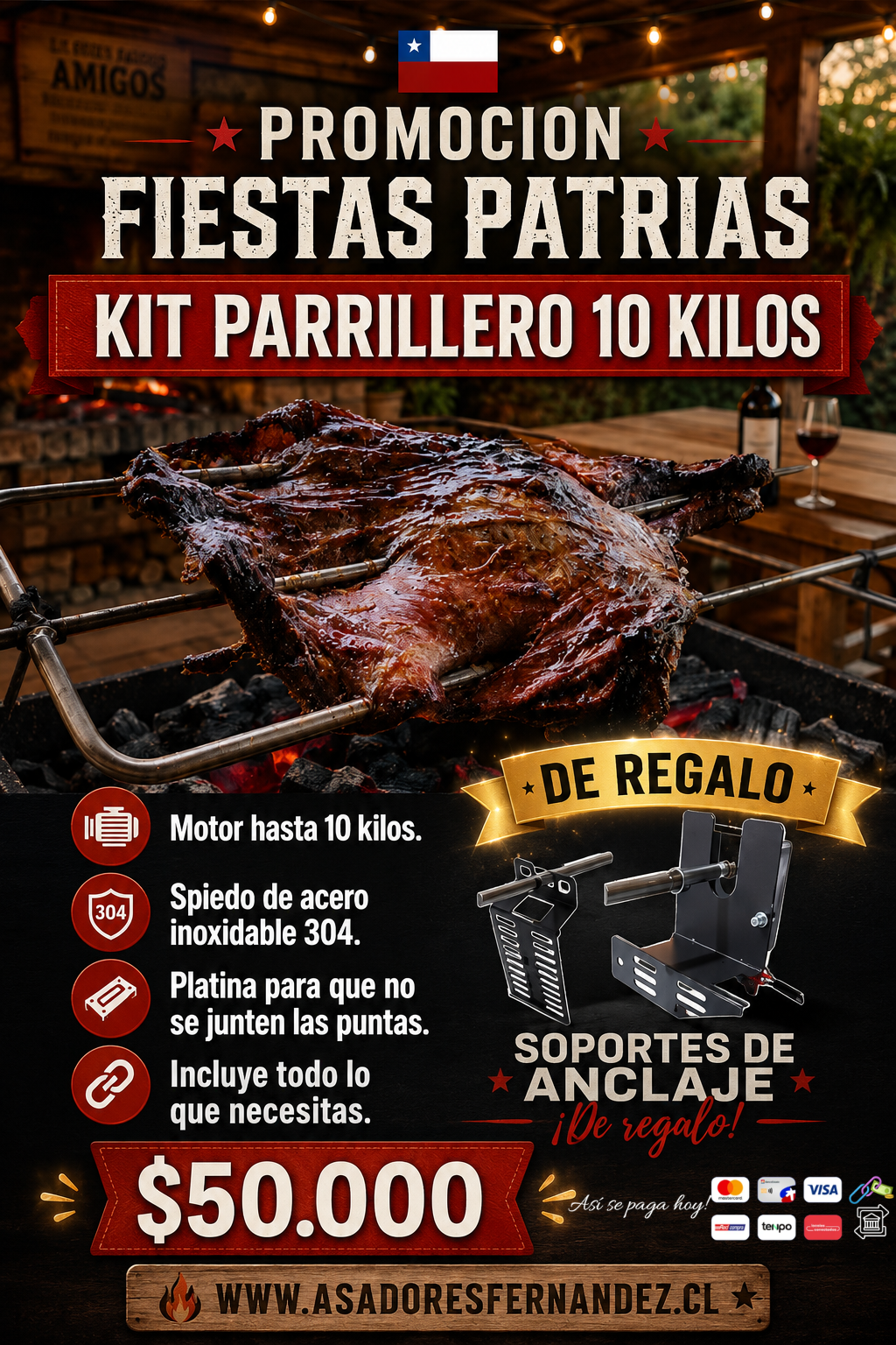 Kit parrillero 10 Kilos Fiestas Patrias!