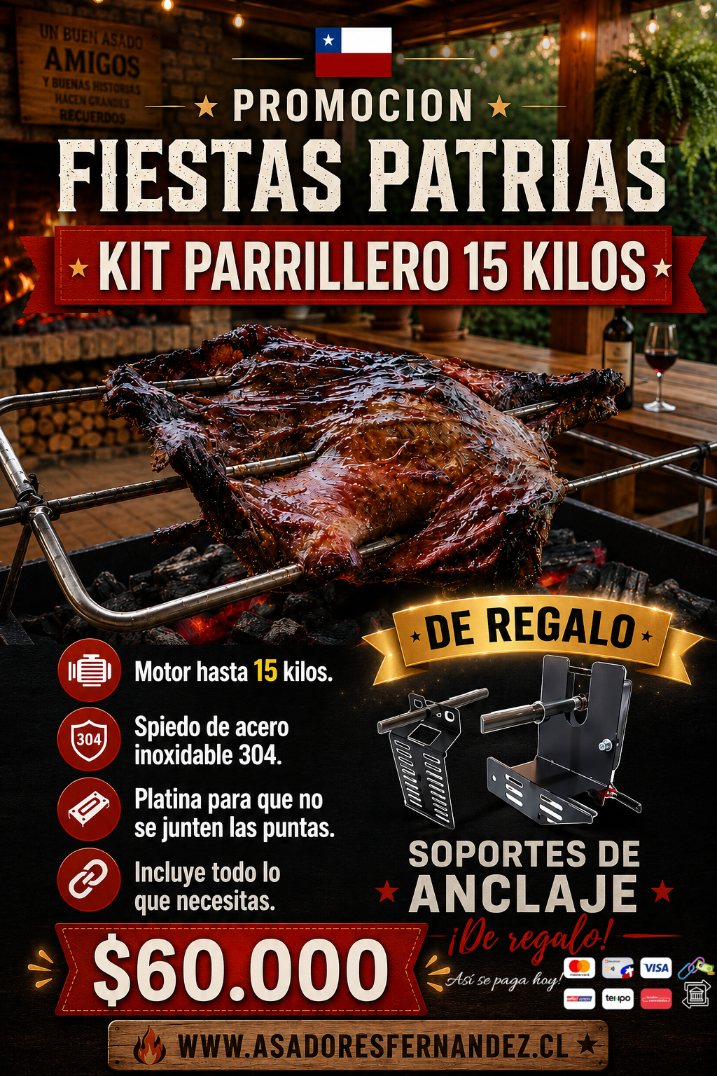 Kit parrillero 15 Kilos Fiestas Patrias!